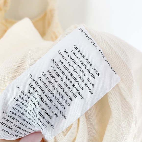 Faithfull the Brand Zuma Cut Out Linen Mini Dress Size 4 NWT - Picture 7 of 15